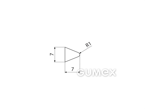 "D" Silikonprofil, 7x7/R1mm, 60°ShA, ISO 3302-1 E2, -60°C/+180°C, transparent, 